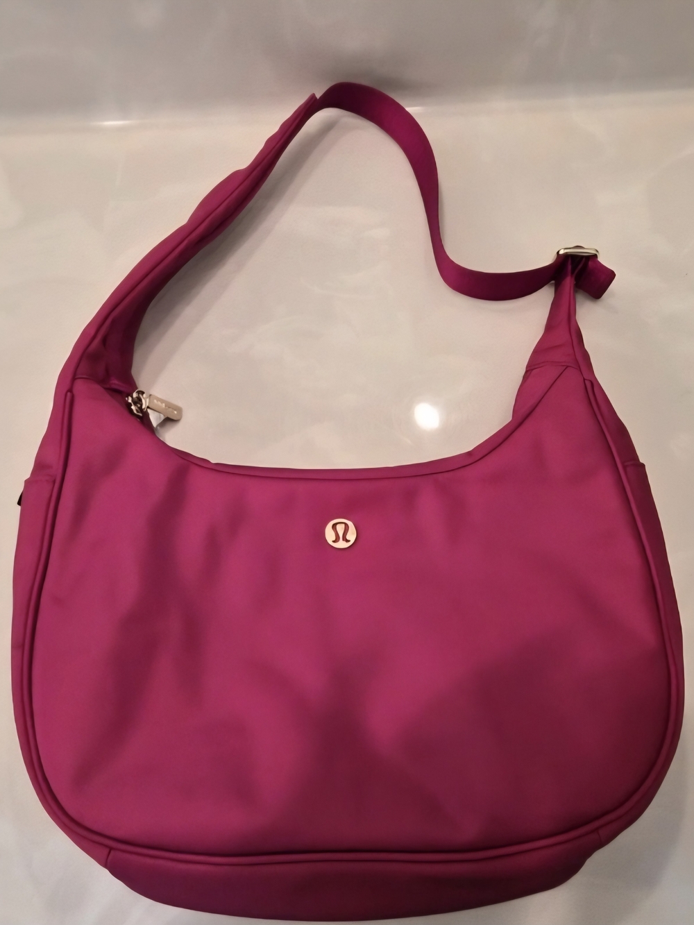 Lululemon City Essentials 4L Berry Rumble Shoulder Bag with Gold Logo